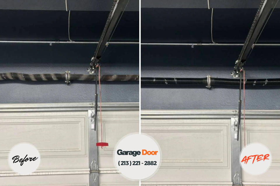 Before and after: garage door repair Woodbury, NJ